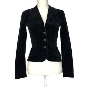 Armani Exchange Black Velvet Blazer Jacket